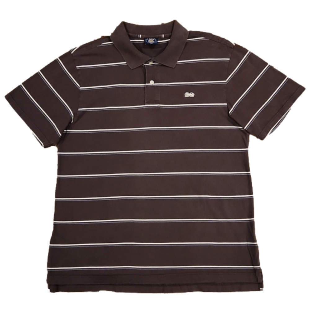 Lion Brand Brown Striped Polo Shirt